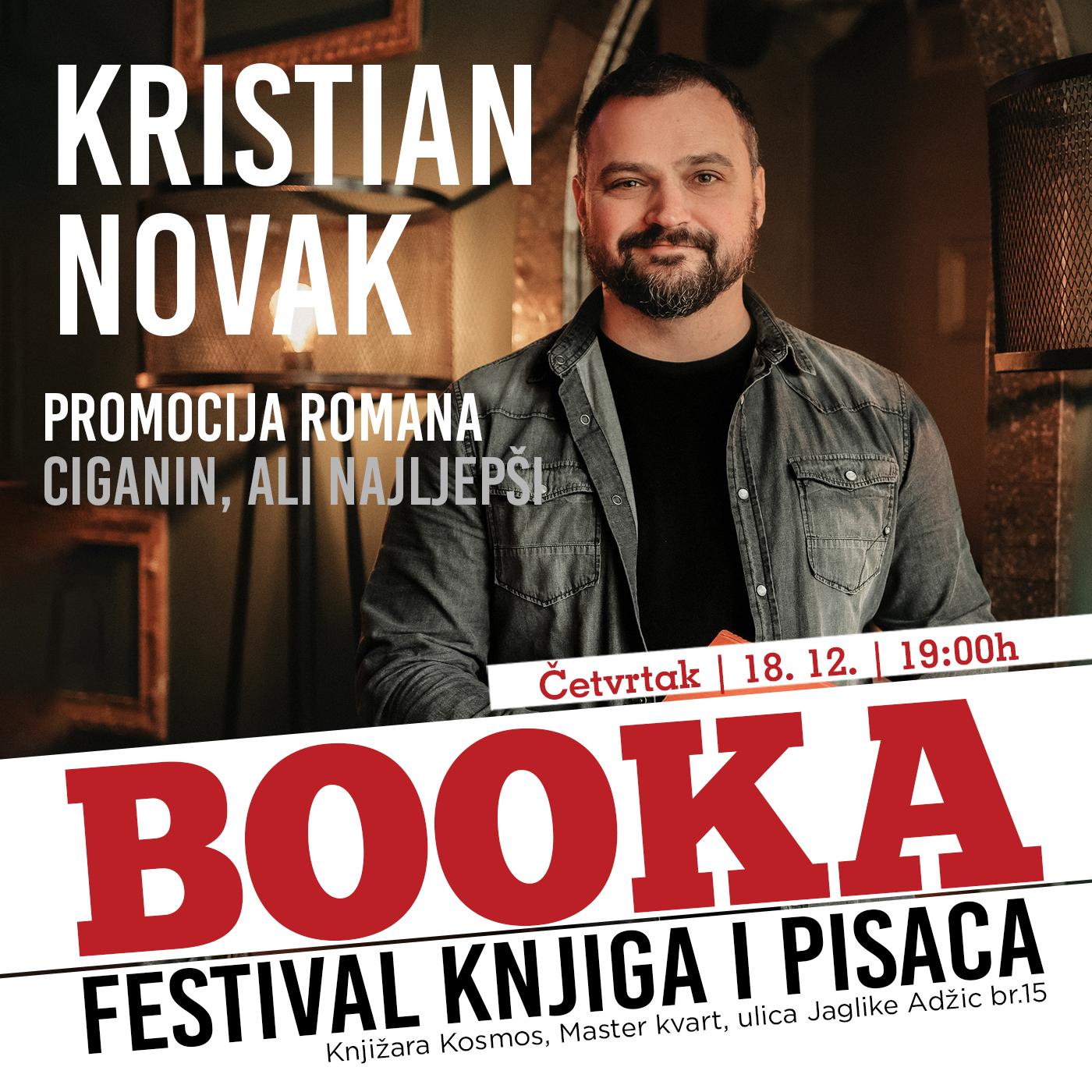 Kristian Novak promoviše roman 'Ciganin, ali najljepši' na festivalu BOOKA