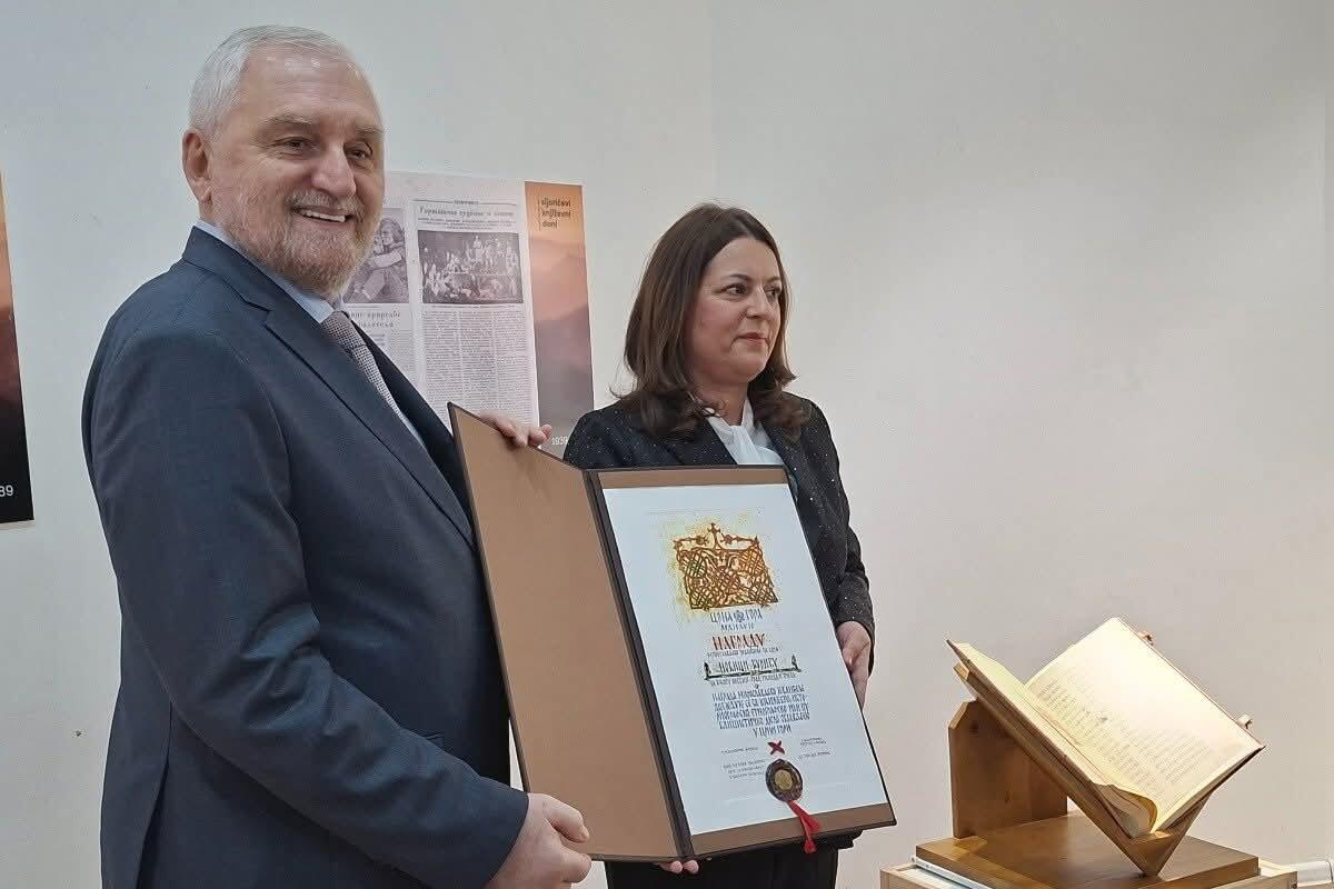 Novica Đurić dobitnik prestižne nagrade Miroslavljevo jevanđelje