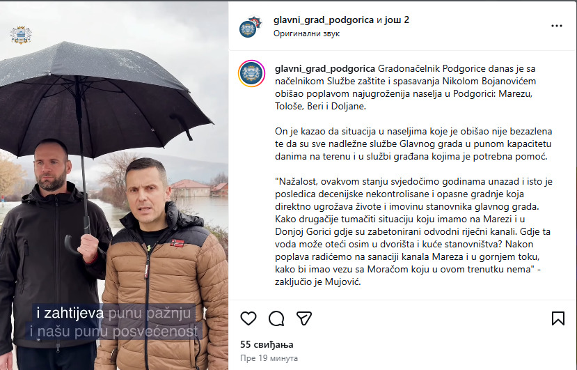 Gradonačelnik Mujović obišao ugrožena naselja: Hitna pomoć građanima na prvom mjestu