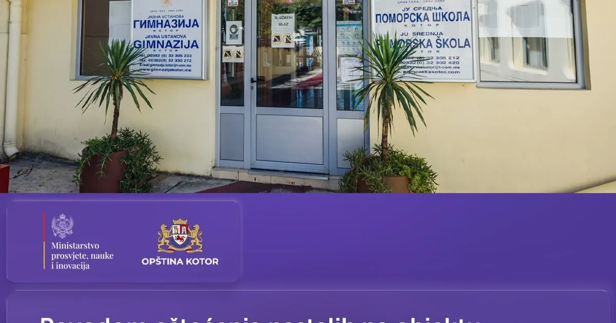 Hitna sanacija Pomorske škole i Gimnazije u Kotoru nakon nevremena