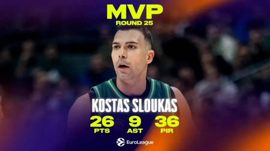 Kostas Slukas MVP 25. kola Evrolige nakon pobjede protiv Asvela