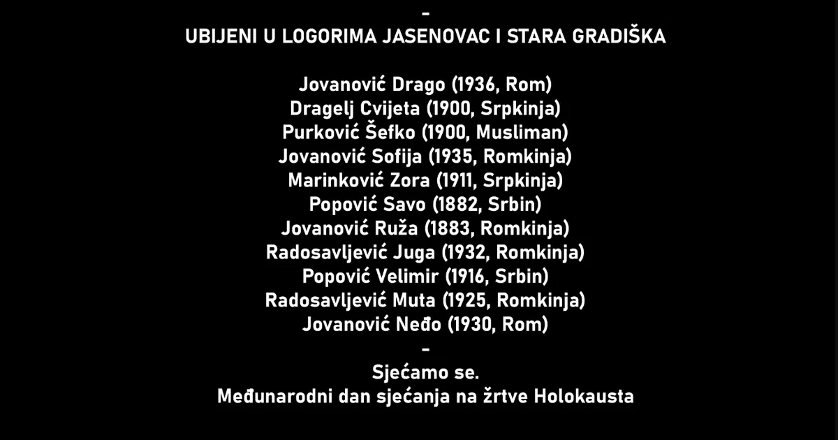 Memorijalni centar Srebrenica obilježio Dan Holokausta sjećajući se žrtava