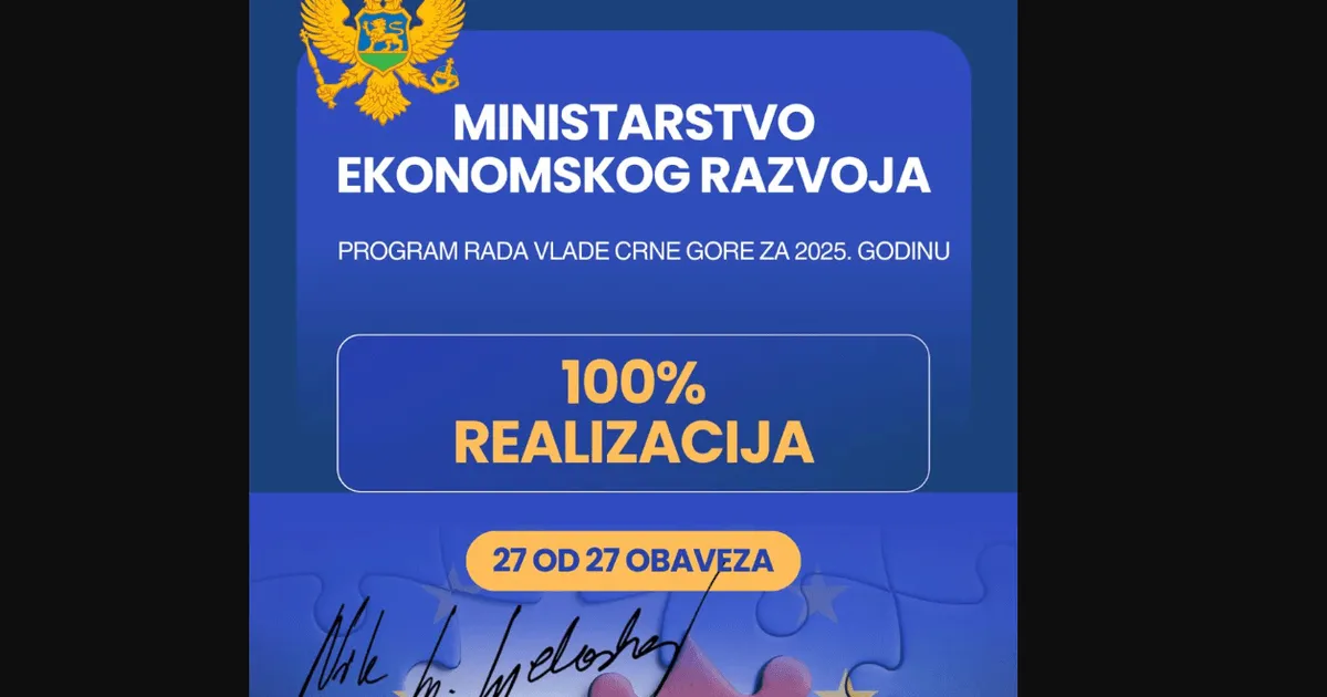 Ministarstvo ekonomskog razvoja ostvarilo 100 odsto obaveza u 2025.