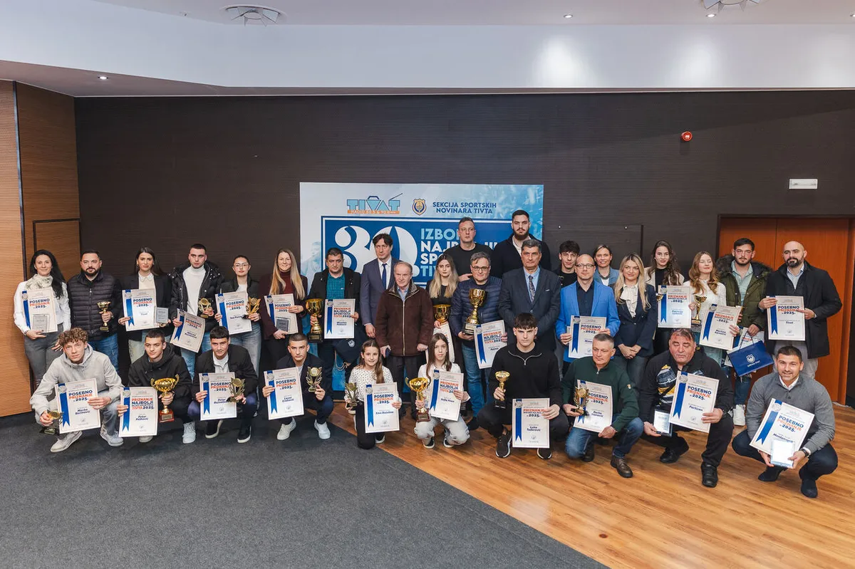 Nagrađeni najbolji sportisti Tivta za 2025. godinu