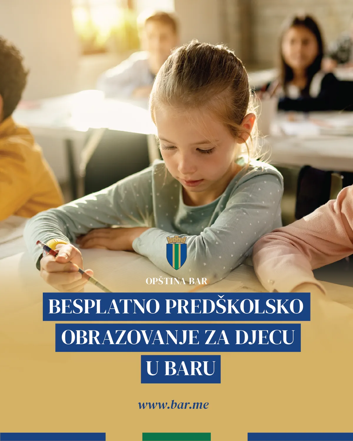 Opština Bar uvodi besplatno predškolsko obrazovanje za svu djecu