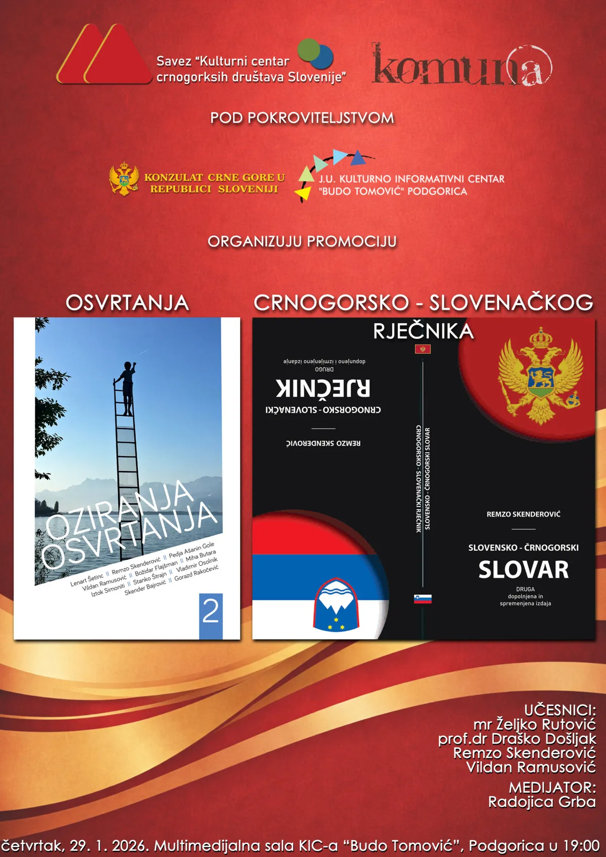 Promocija časopisa 'Osvrtanja' i rječnika 29. januara u KIC-u