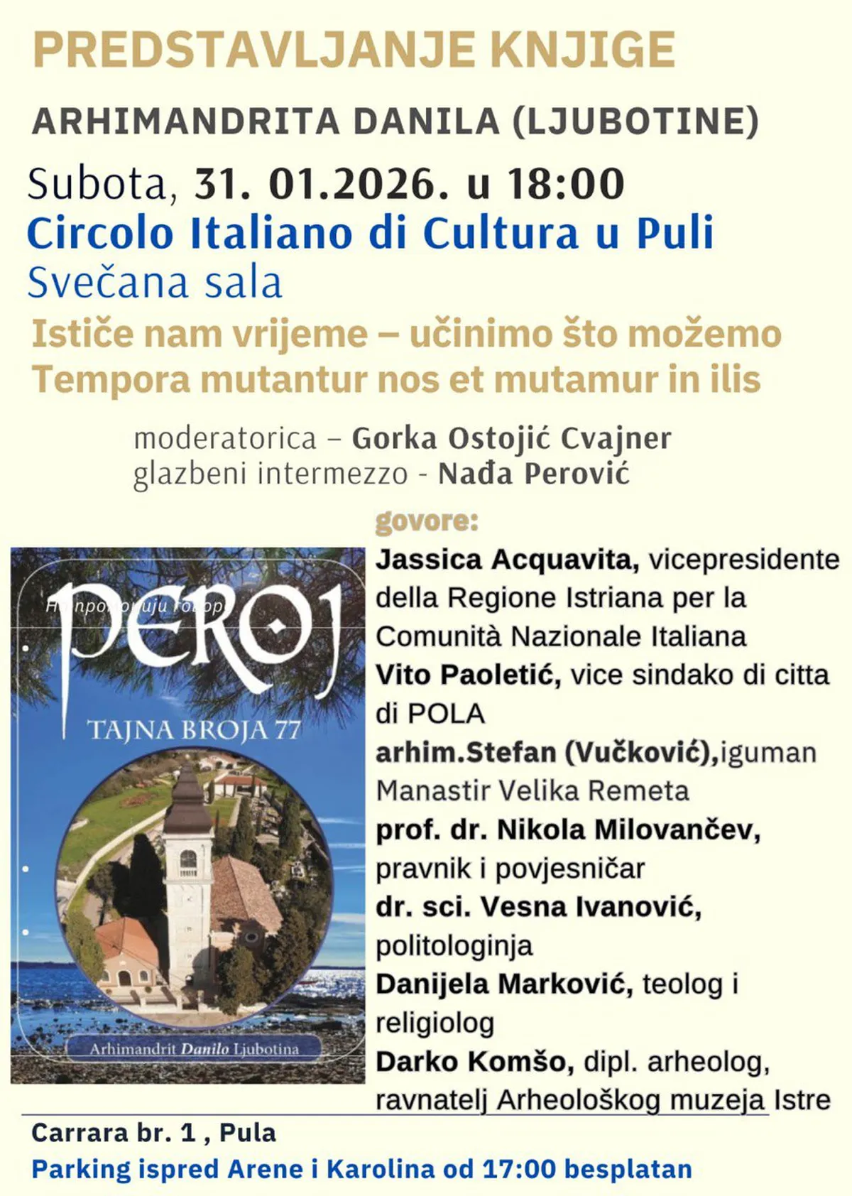 Promocija knjige 'Peroj – tajna broja 77' u Puli