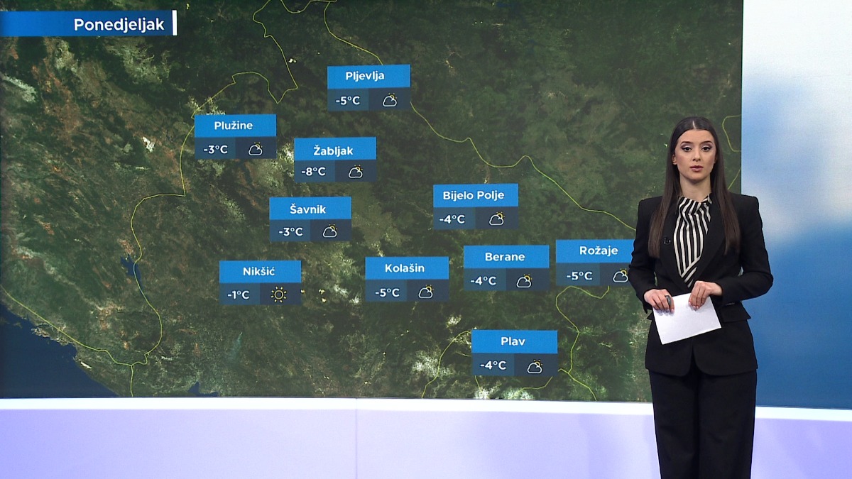 Sjever Crne Gore pod jakim mrazom, južne regije uživaju sunčane dane