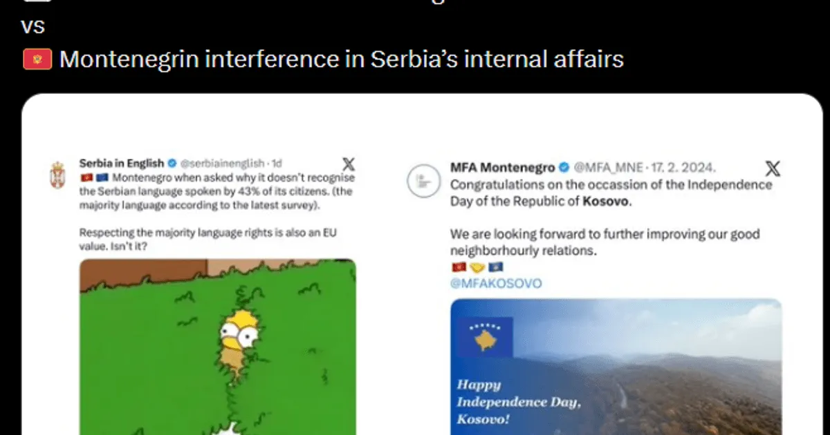 Srbija kritikovala saopštenje MVP Crne Gore: Školski primjer zamjene teza