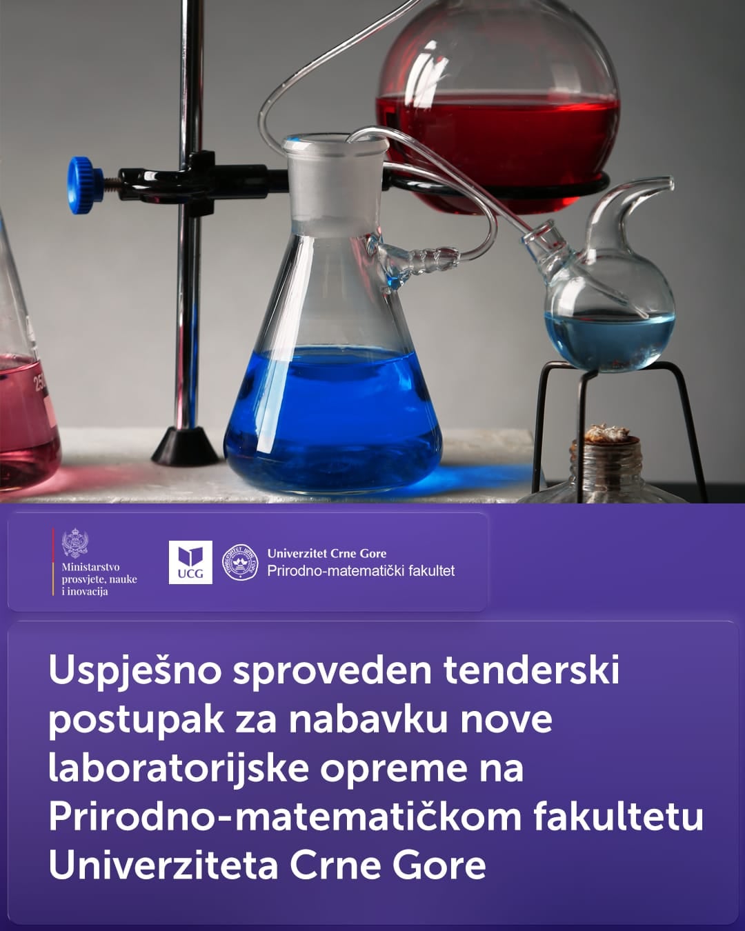 Univerzitet Crne Gore dobija novu opremu za studente Hemije