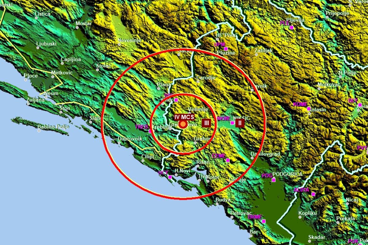 Zemljotres kod Nikšića izazvao blagu zabrinutost