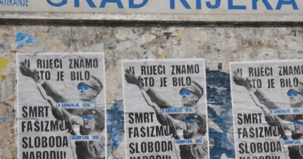Antifašisti u Rijeci oblijepili grad plakatima sa Tompsonom i D‘Anuncijem
