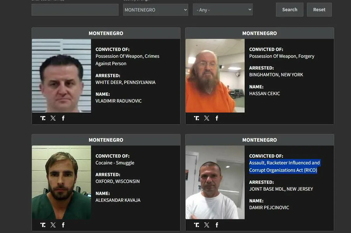 Četiri crnogorska državljana na američkoj listi "Najgori od najgorih" Četiri crnogorska državljana na američkoj listi "Najgori od najgorih"