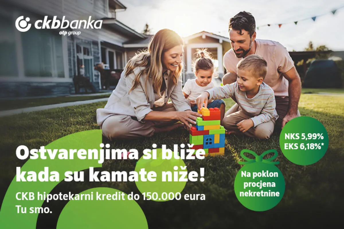 CKB nudi hipotekarne kredite sa nižim kamatama