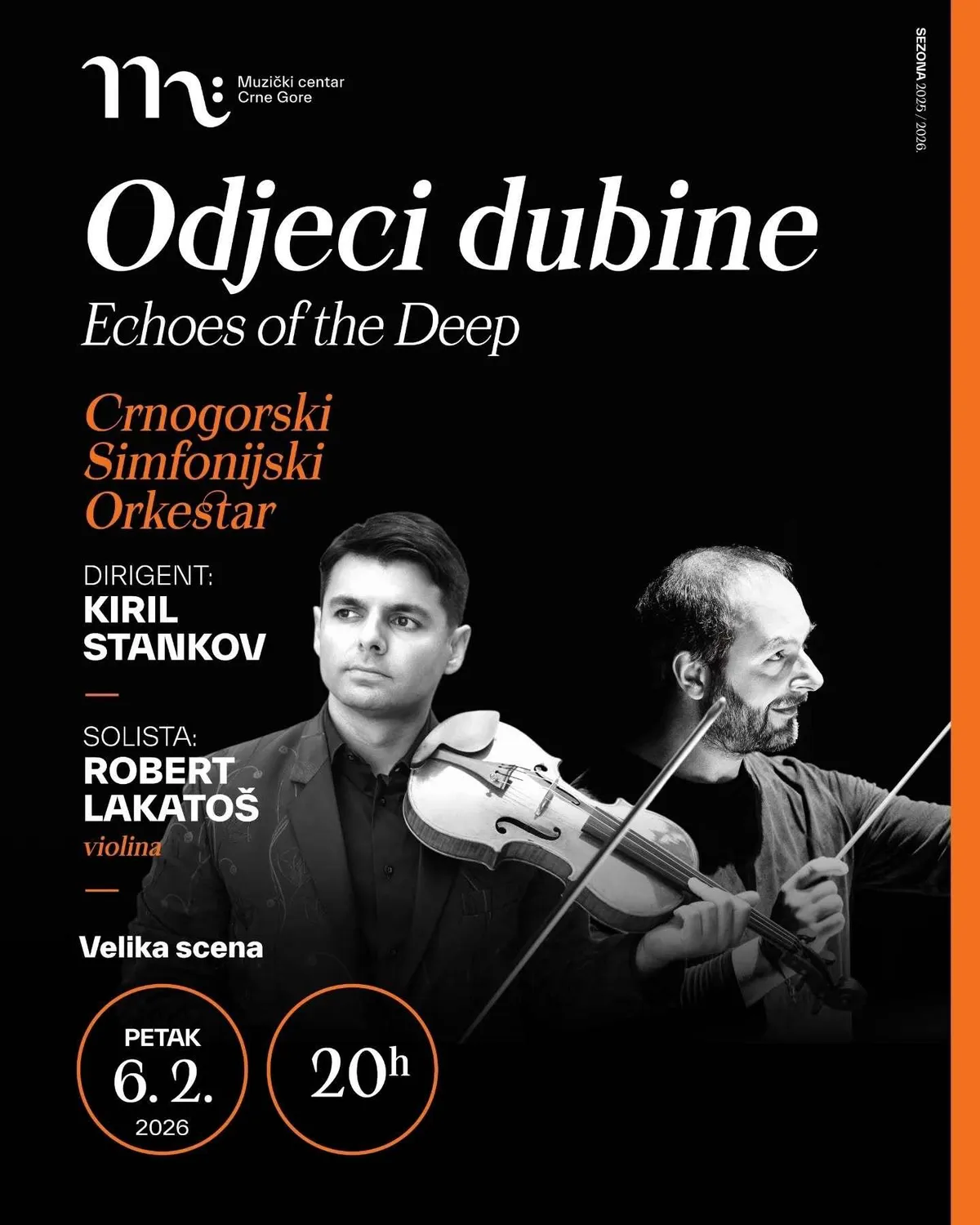 Crnogorski simfonijski orkestar priređuje koncert 'Odjeci dubine'