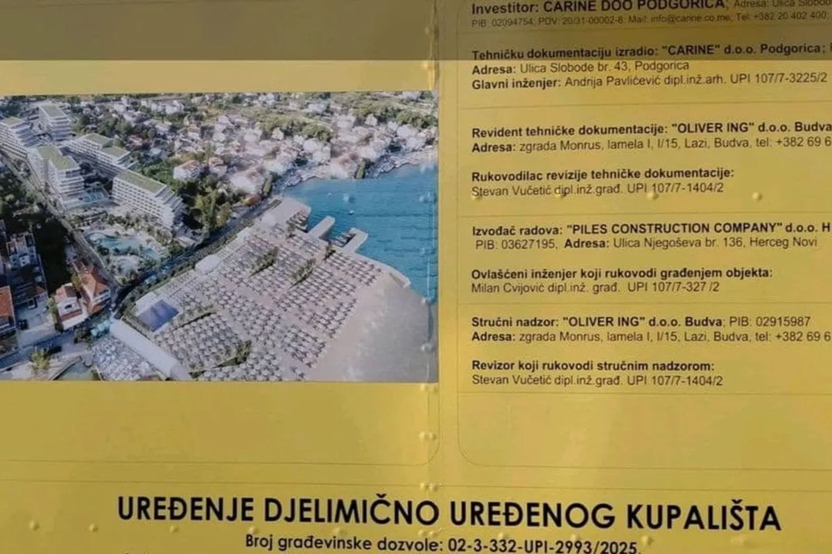 DPS Herceg Novi traži hitna objašnjenja zbog devastacije obale u Baošićima