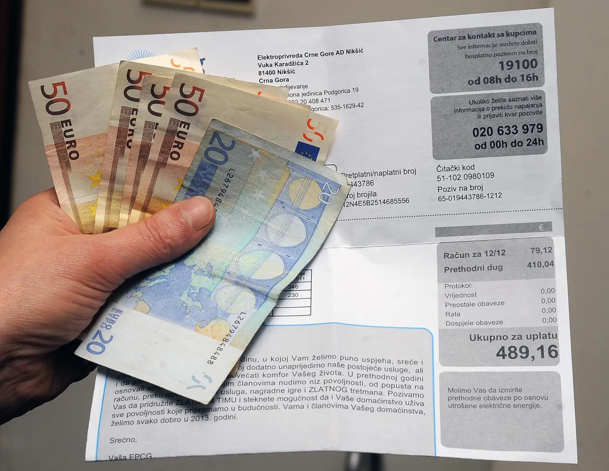 EPCG zaprimila 400 prigovora na januarske račune, najveći iznos 3.506 eura