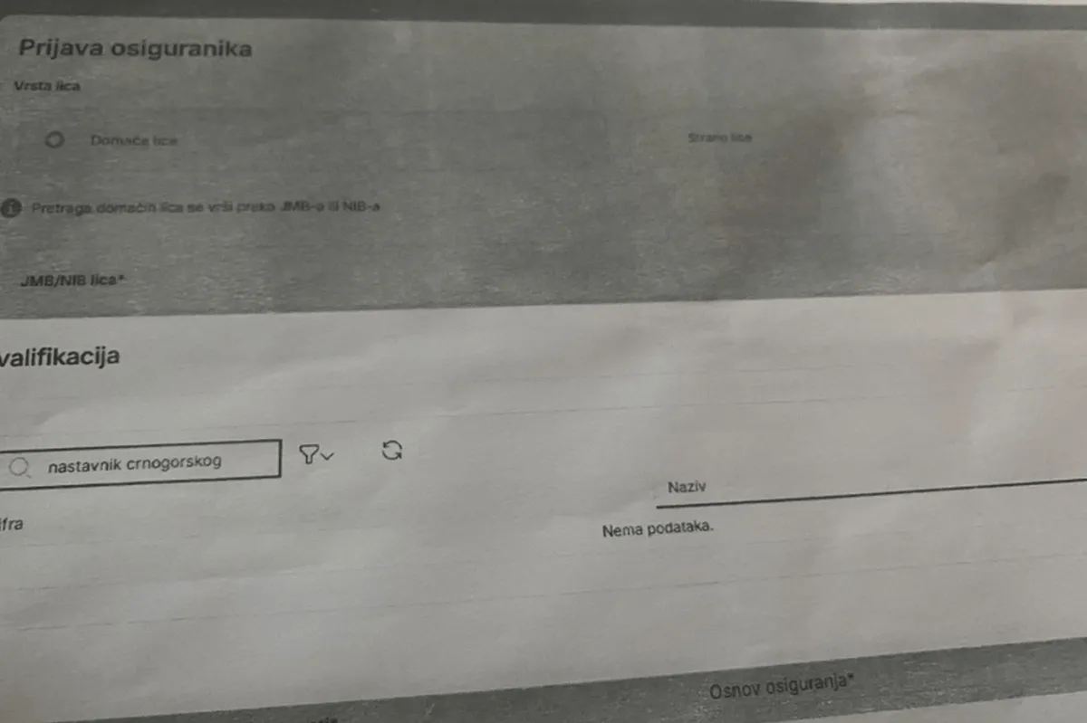 FCJK traži reakciju zbog izostavljanja crnogorskog jezika na portalu Poreske uprave