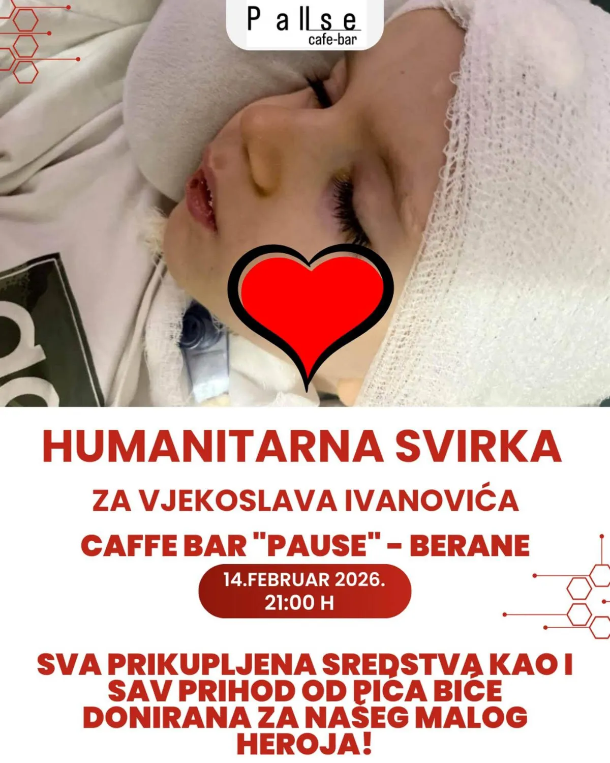 Humanitarna svirka za malog heroja Vjekoslava u Beranama