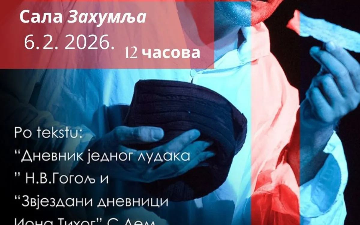 Izvođenje monodrame 'Kralj magnovenja' u Nikšiću