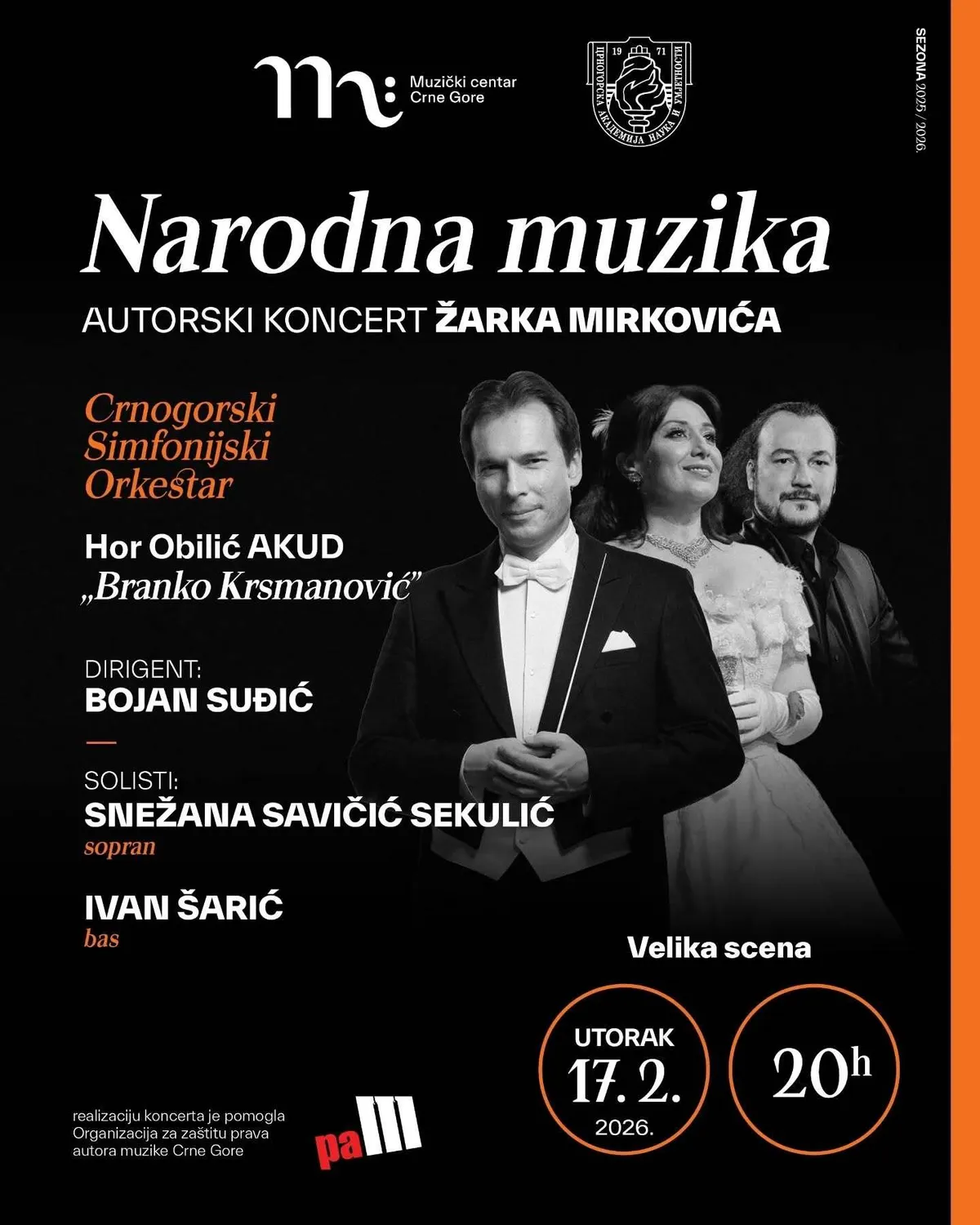 Koncert "Narodna muzika" u Muzičkom centru Crne Gore