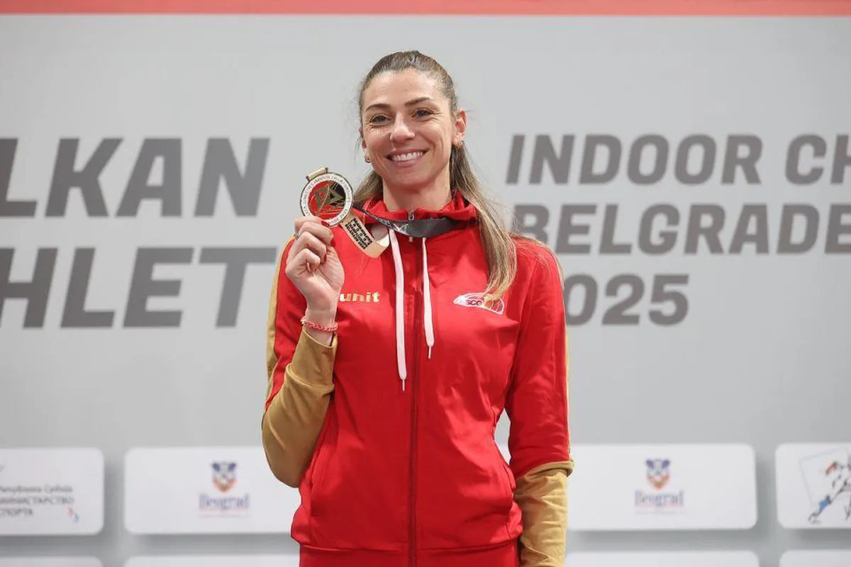 Marija Vuković i Tomaš Đurović na mitingu 'Belgrade Indoor Meeting'