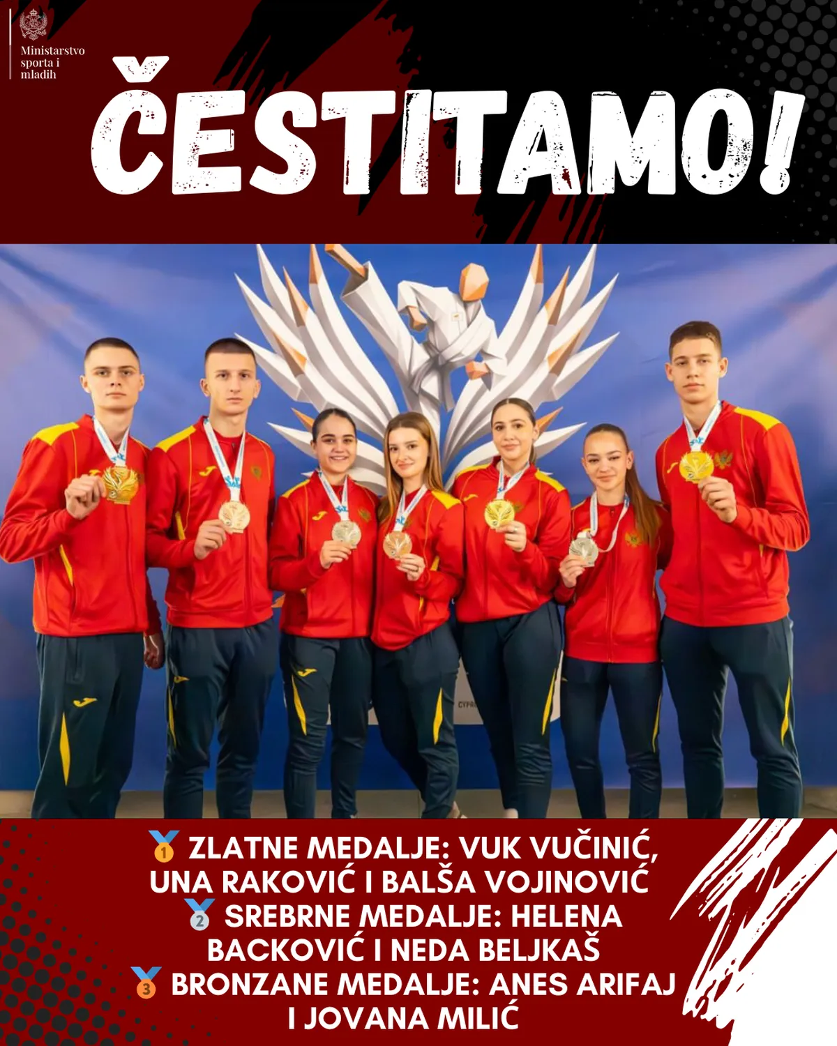 MSM čestitao medalje mladim karatistima na Evropskom prvenstvu