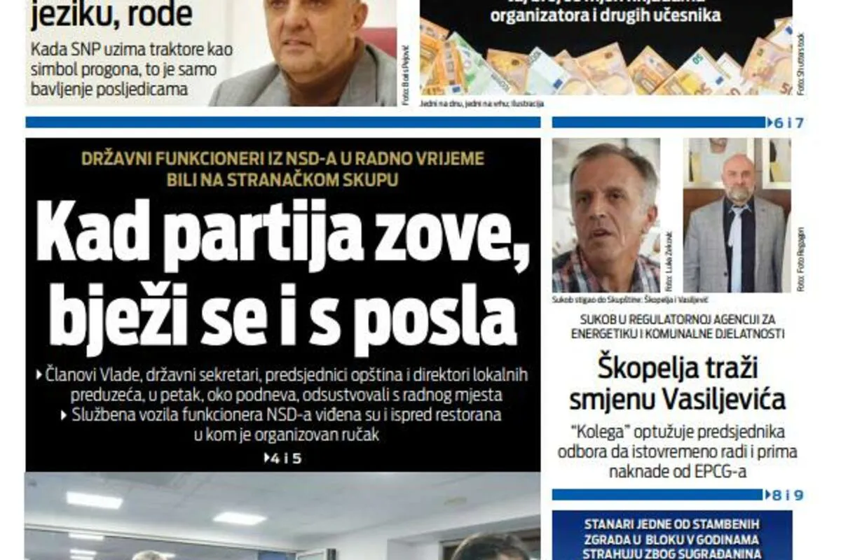 Naslovna strana 'Vijesti' za 10. februar 2026.