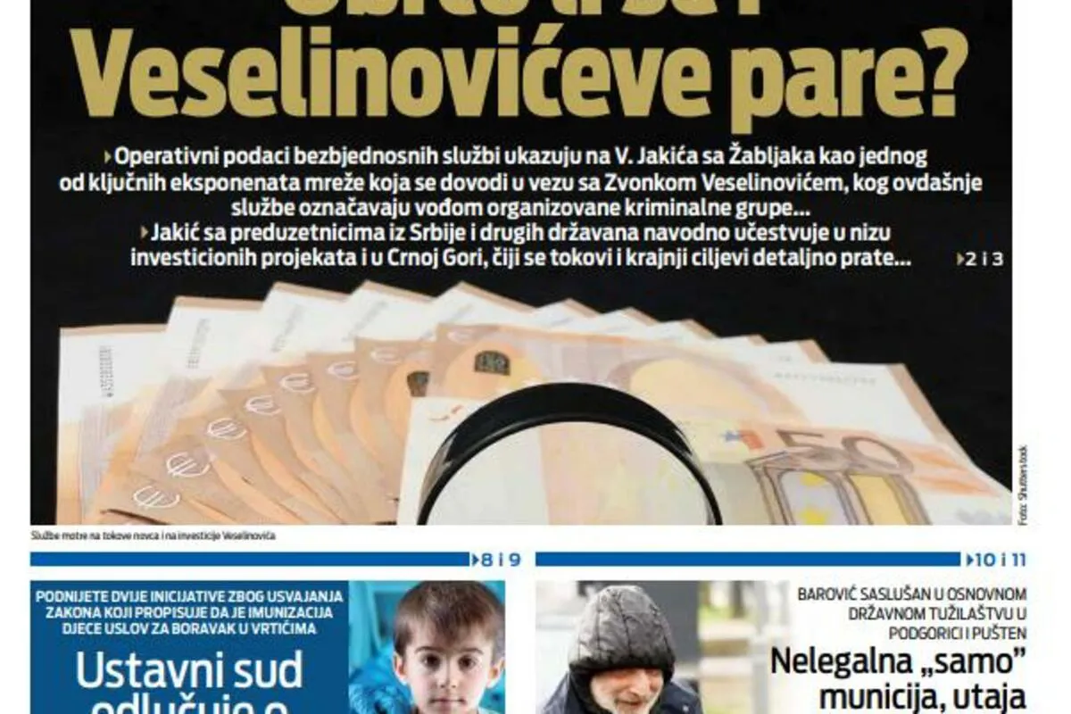 Naslovna strana 'Vijesti' za 14. februar 2026. godine