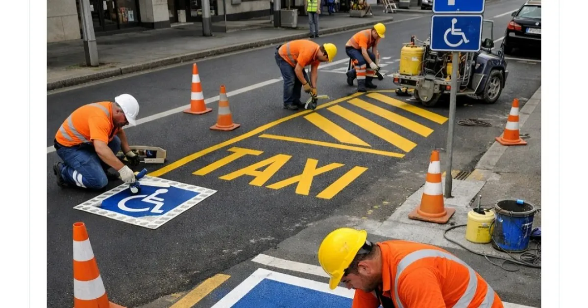 Obilježavanje taksi stajališta i mjesta za OSI u Budvi