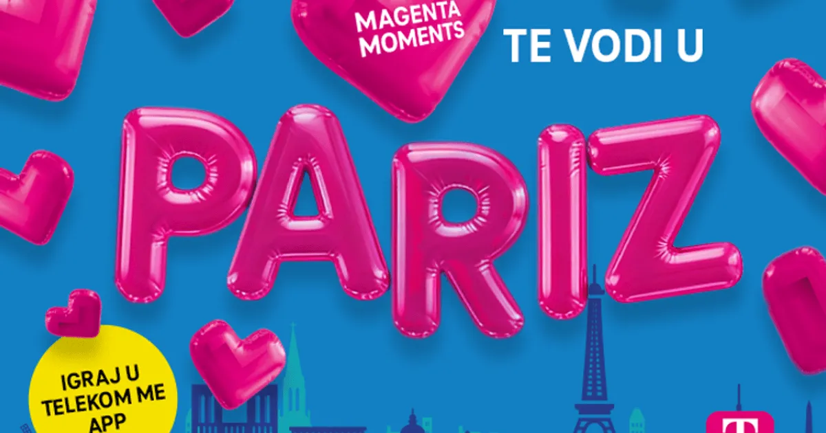 Osvoji romantično putovanje za dvoje u Pariz uz Telekom ME