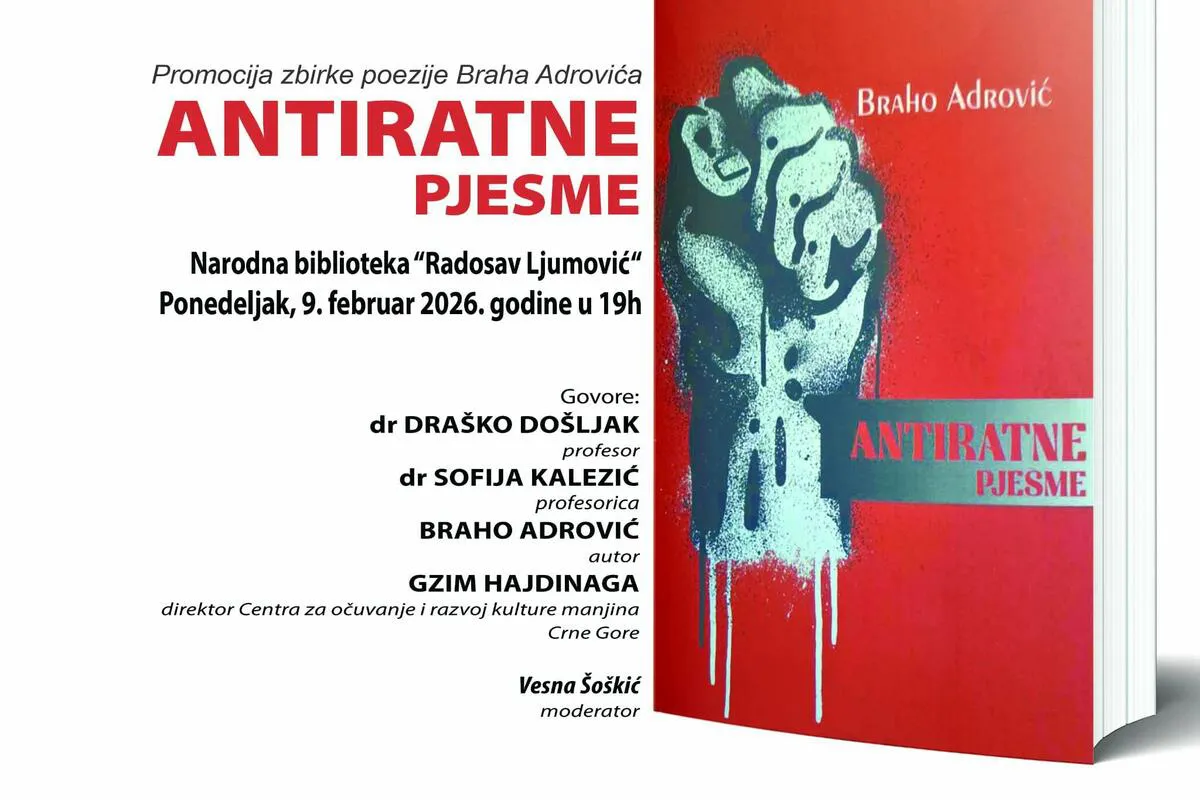 Predstavljanje zbirke poezije "Antiratne pjesme" Braha Adrovića