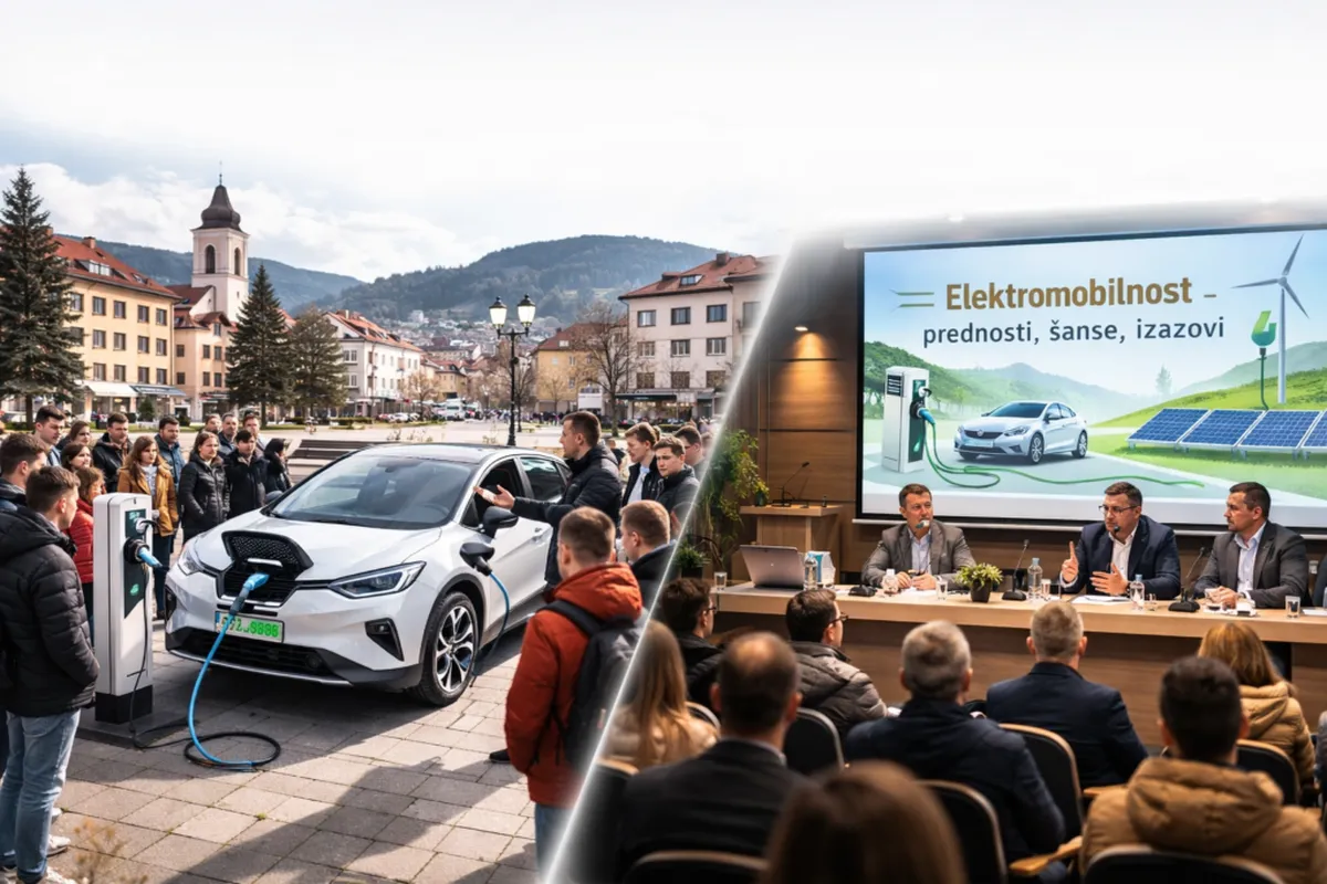 Prezentacija električnog vozila na Trgu 13. jul u Pljevljima