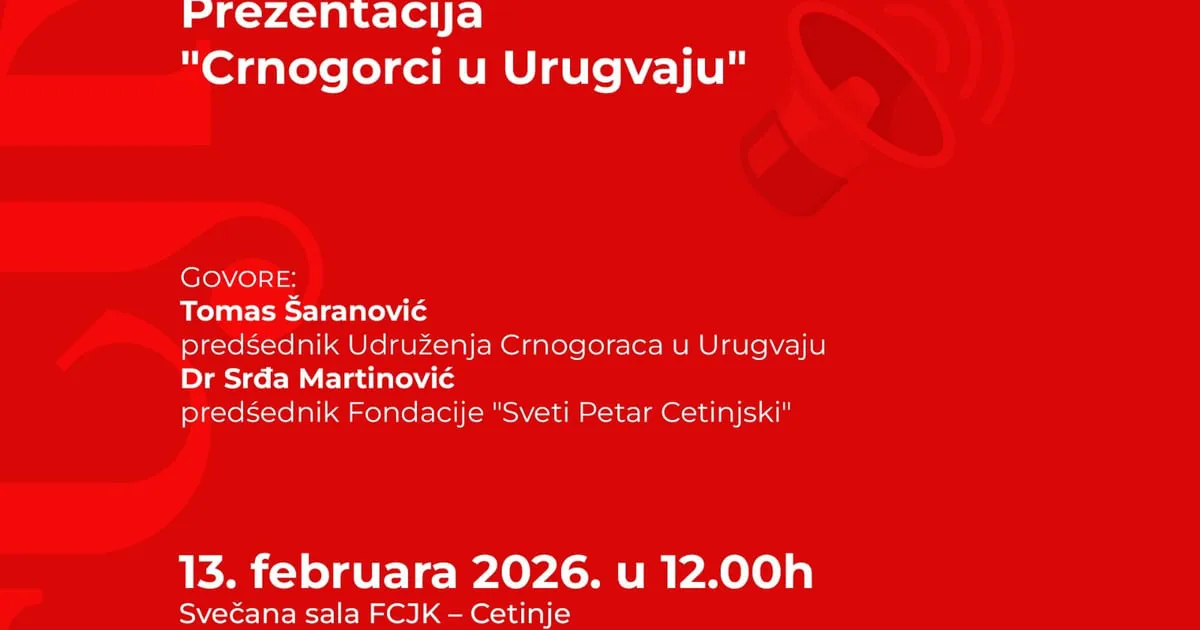 Prezentacija o Crnogorcima u Urugvaju na Cetinju