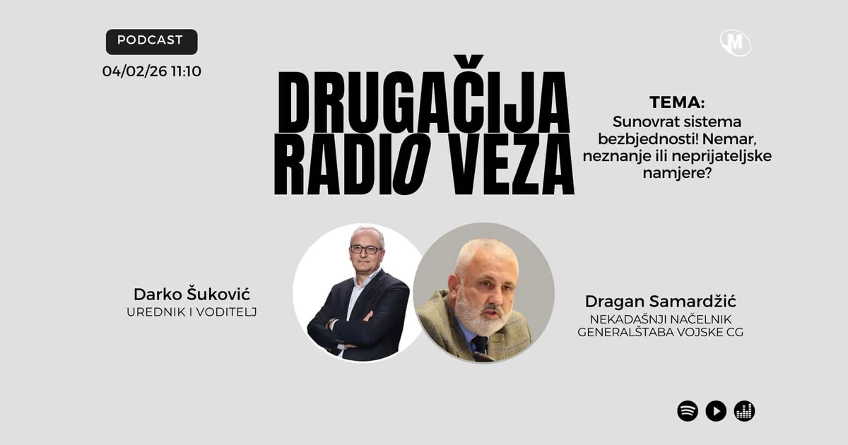 Samardžić o urušavanju bezbjednosnog sistema Crne Gore