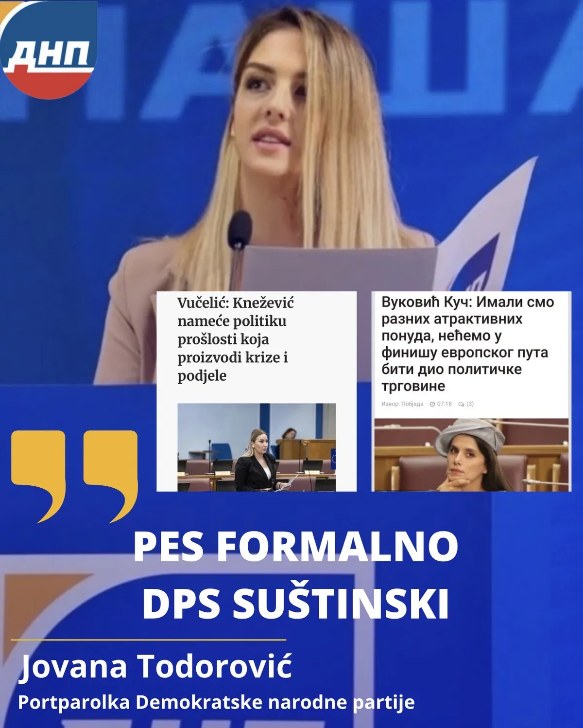 Todorović: Izjava Maje Vučelić otkriva političku stvarnost vlasti