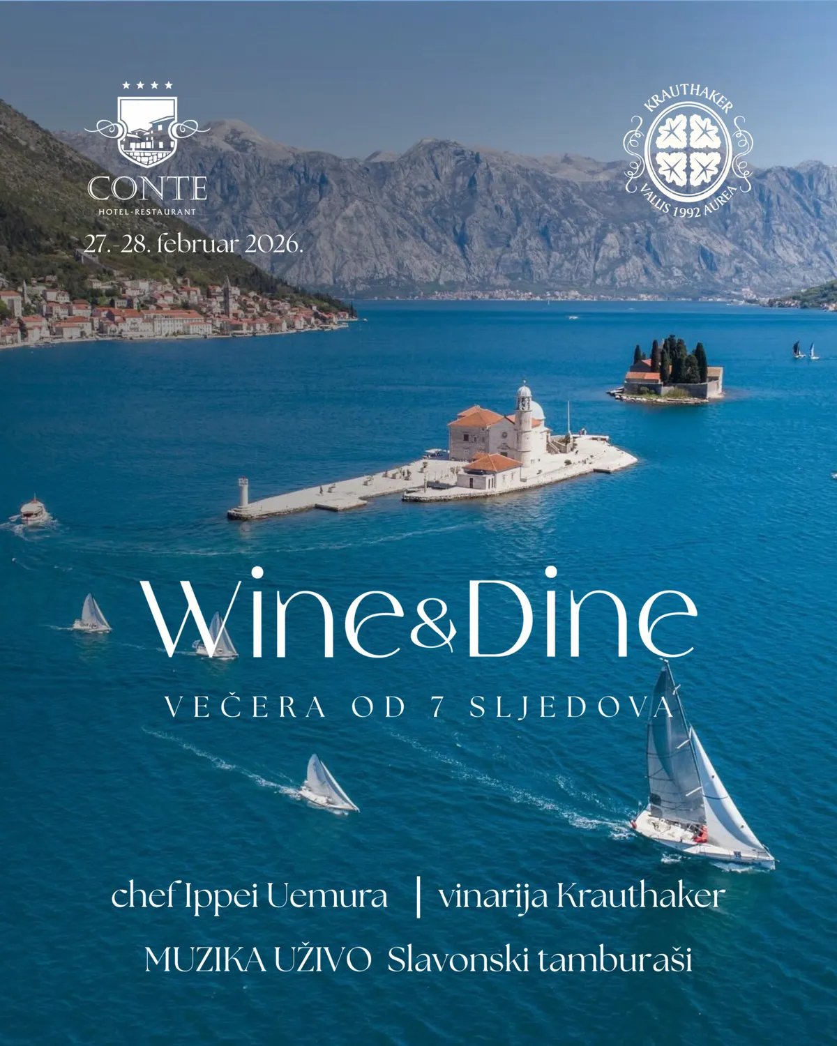 Wine & Dine večeri u restoranu Conte: posebno izdanje sa Ippeijem Uemurom i vinima Krauthaker