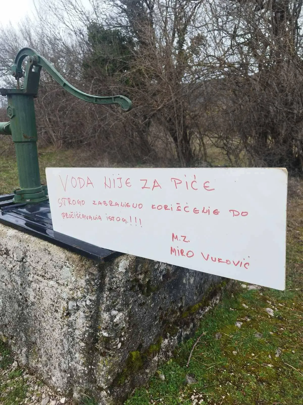 Zabranjena voda za piće iz bunara na Kopilju, opasnost po zdravlje