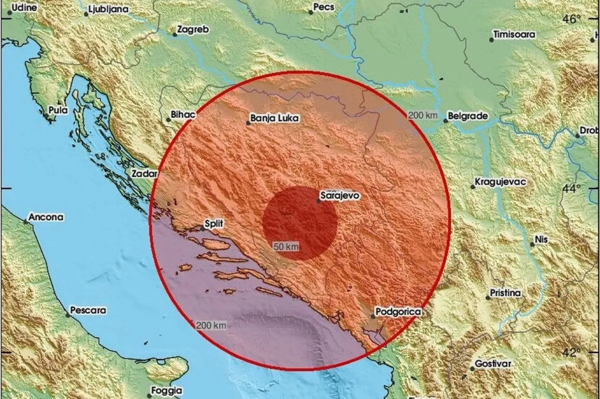 Zemljotres jačine 3.2 pogodio Bosnu i Hercegovinu, osjetio se i u Crnoj Gori