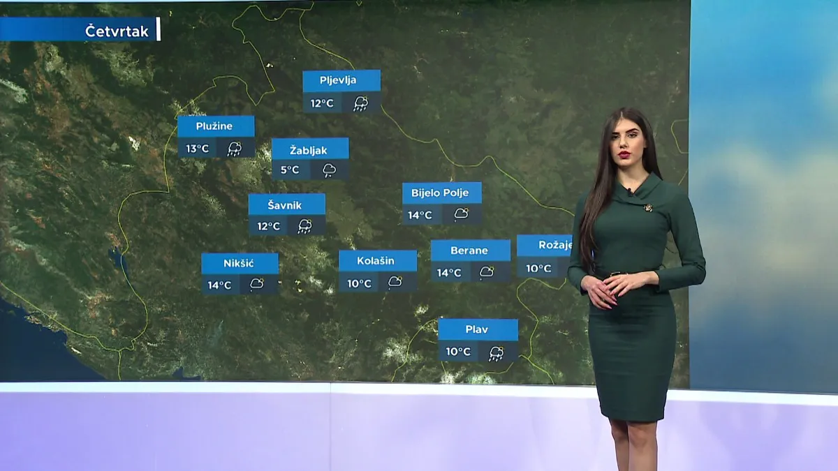 Danas oblačno, povremeno kiša u Crnoj Gori