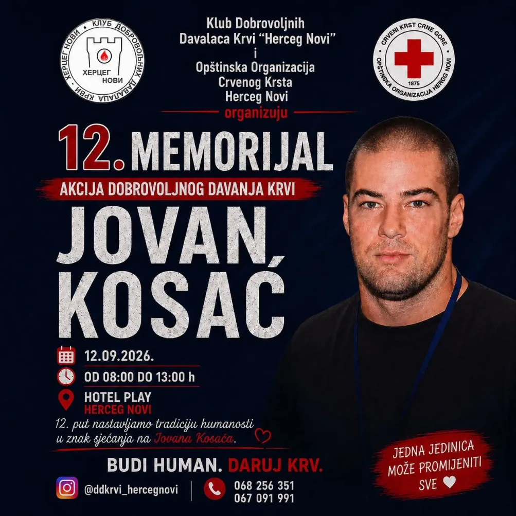 12. Memorijalna akcija dobrovoljnog darivanja krvi Jovan Kosać 12. Memorijalna akcija dobrovoljnog darivanja krvi Jovan Kosać