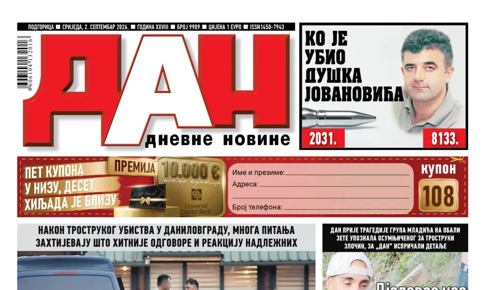 Dešavanja iz zemlje i svijeta u Dnevnim novinama Dan