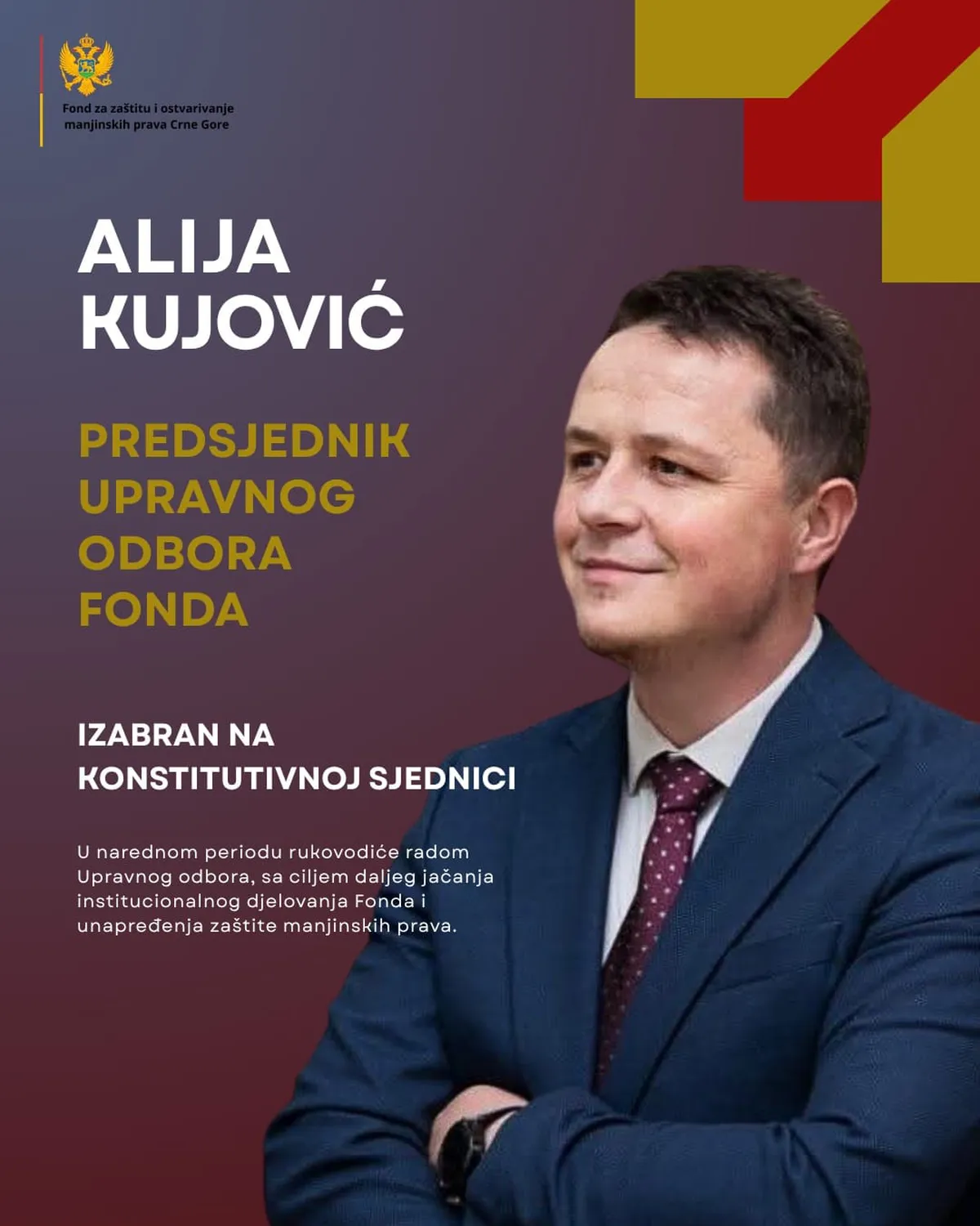 Izabrani predsjednik i potpredsjednik Upravnog odbora Fonda za manjine Izabrani predsjednik i potpredsjednik Upravnog odbora Fonda za manjine