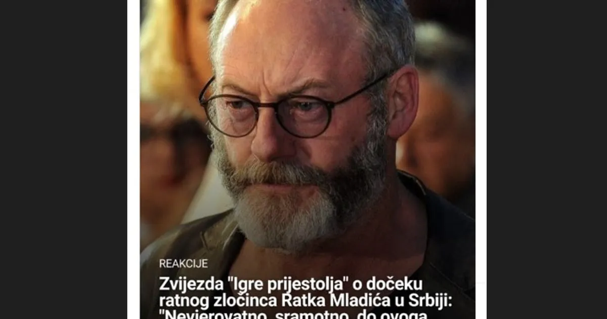 Lijam Kaningem o dočeku Mladića u Srbiji: Nevjerovatno i sramno Lijam Kaningem o dočeku Mladića u Srbiji: Nevjerovatno i sramno