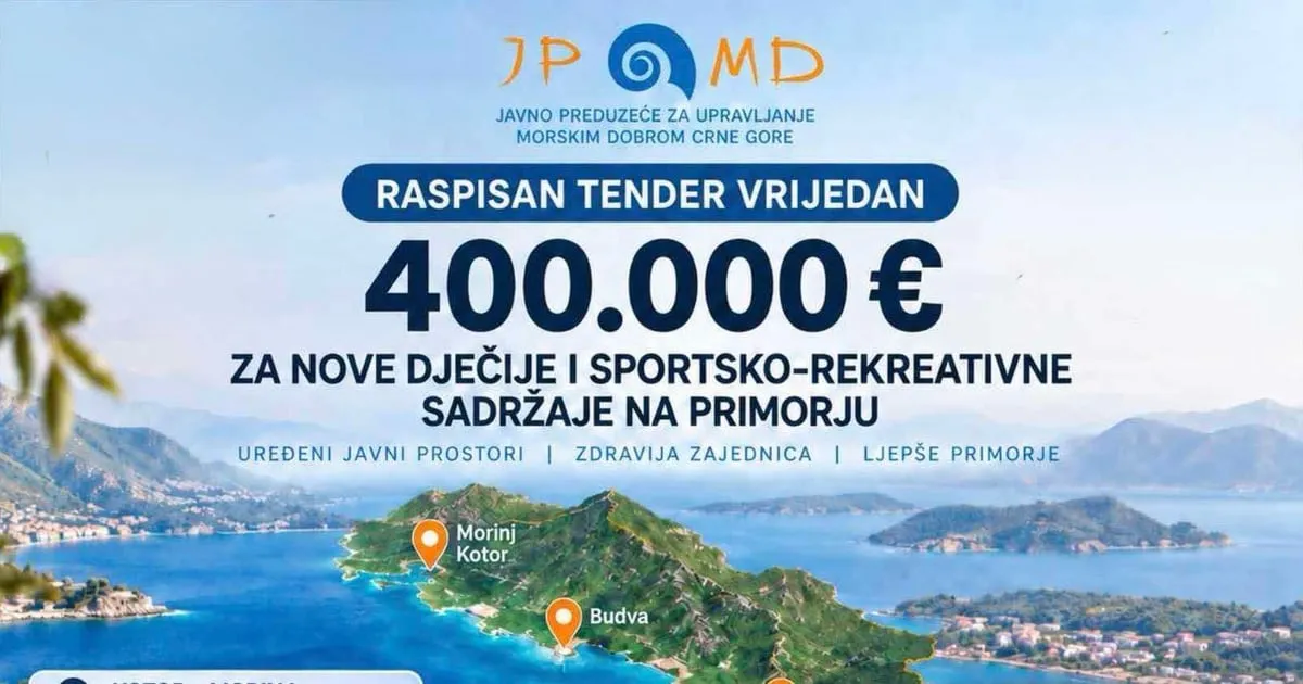 Morsko dobro obezbijedilo 400.000 eura za dječije i sportske sadržaje Morsko dobro obezbijedilo 400.000 eura za dječije i sportske sadržaje