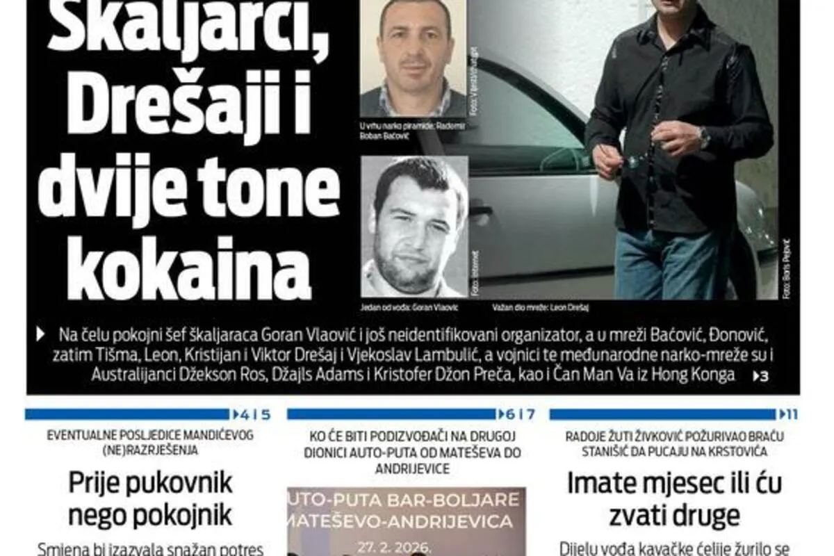 Naslovna strana 'Vijesti' za 10. septembar 2026. godine